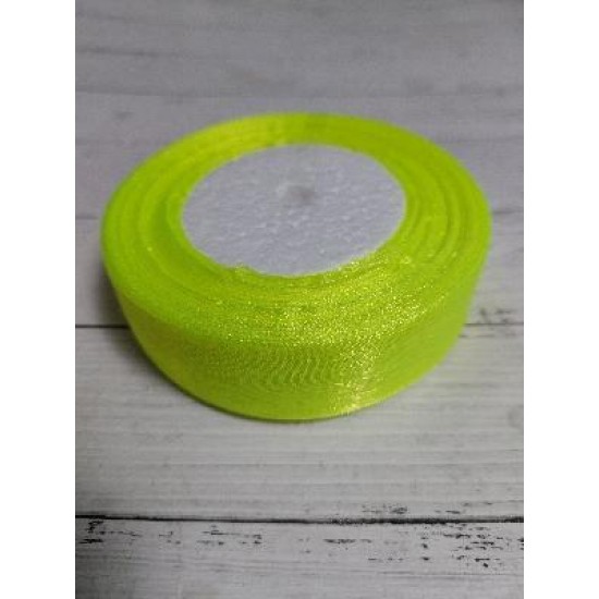 Лента органза 2,5 см (цв. люминесцентный желтый)